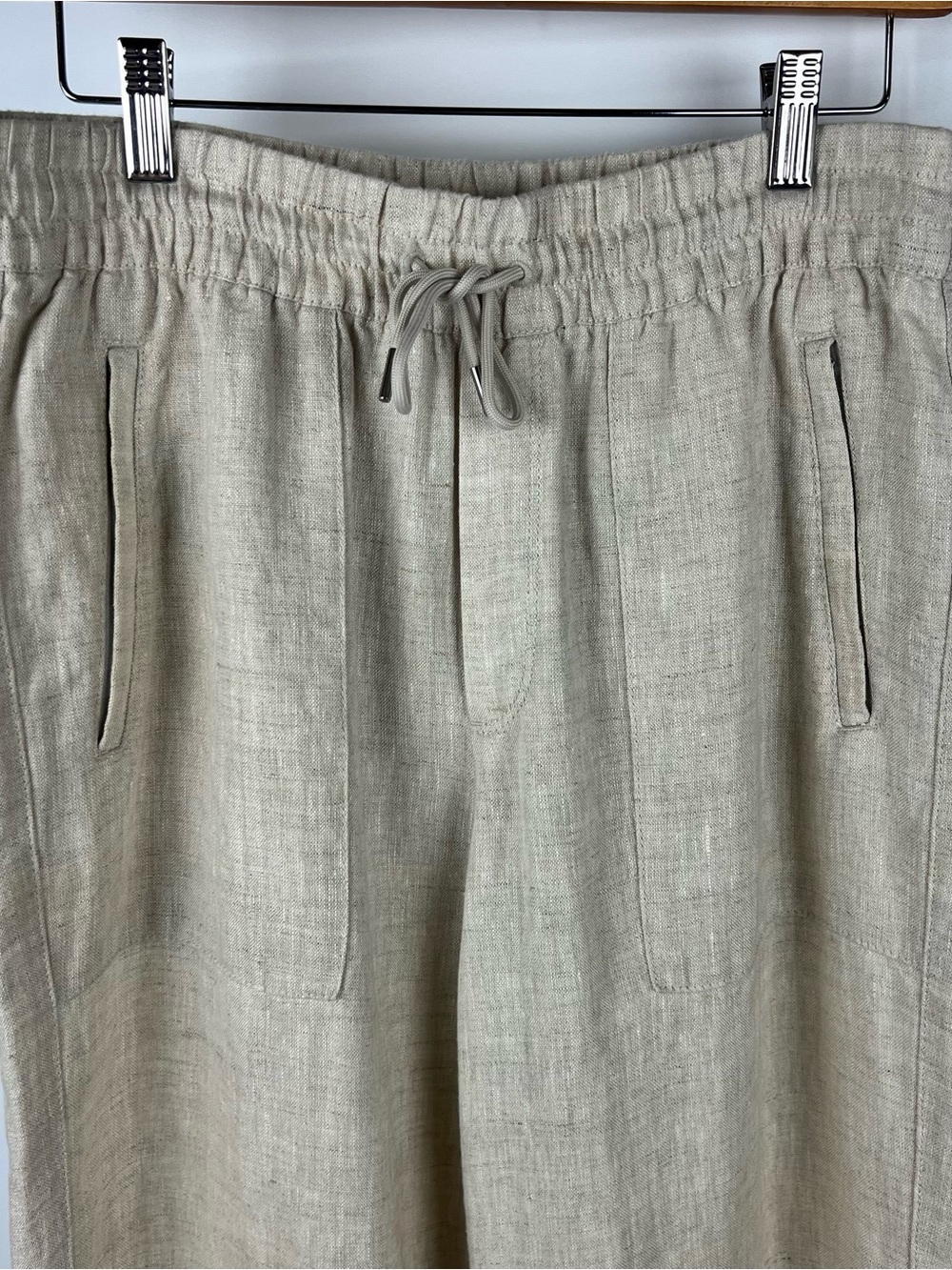 Athleta Retreat 100% Linen High Rise Wide Leg Pants Coastal Cream 2025 Size S - Picture 6 of 16